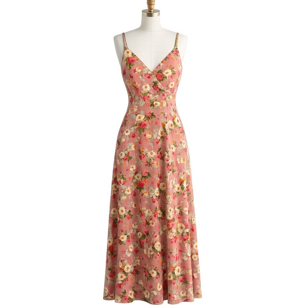 Lulus Everlasting Bliss Blush Floral Maxi Dress - Size Small - NWT